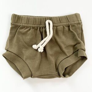 Ploom Baby Olive Green Kids Organic Cotton Shorts
